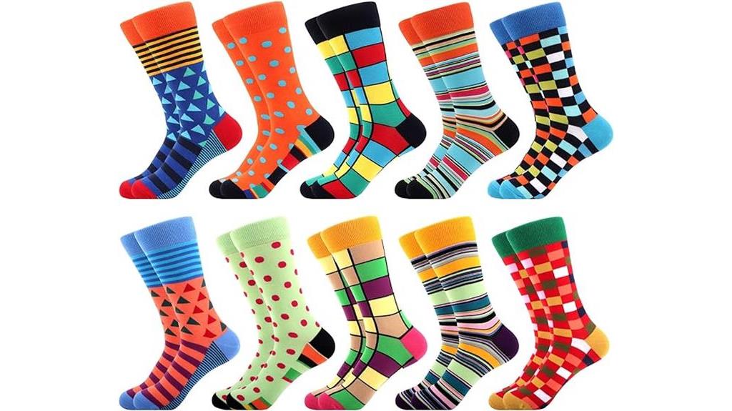 colorful cotton crew socks