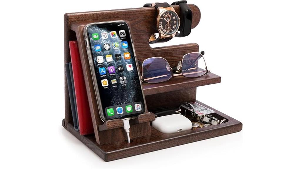 wood phone docking station