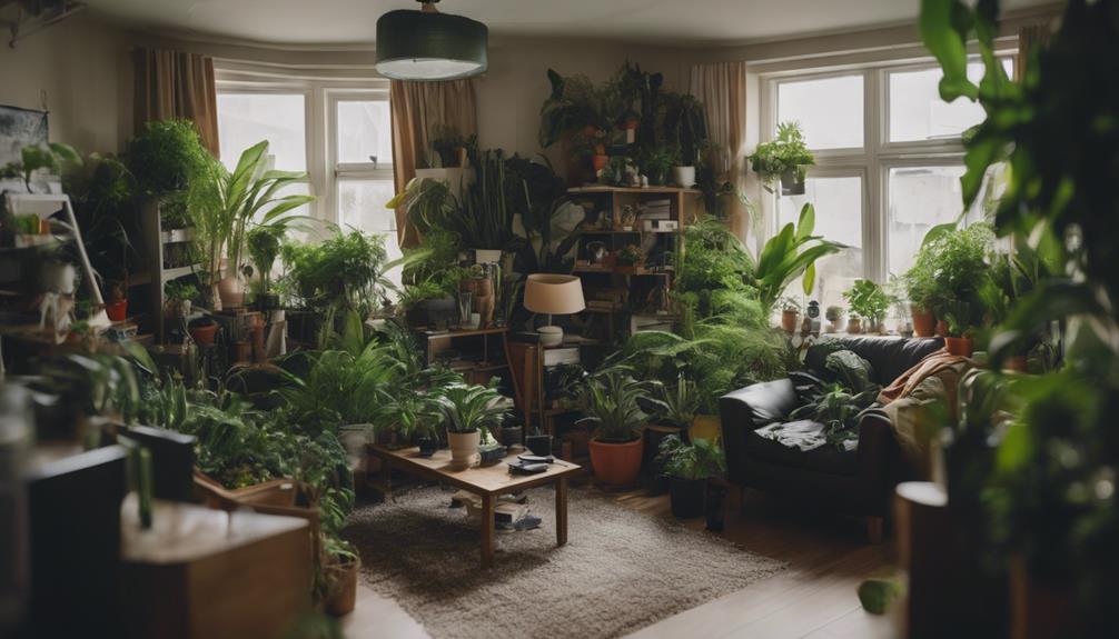 artificial plants overcrowding spaces