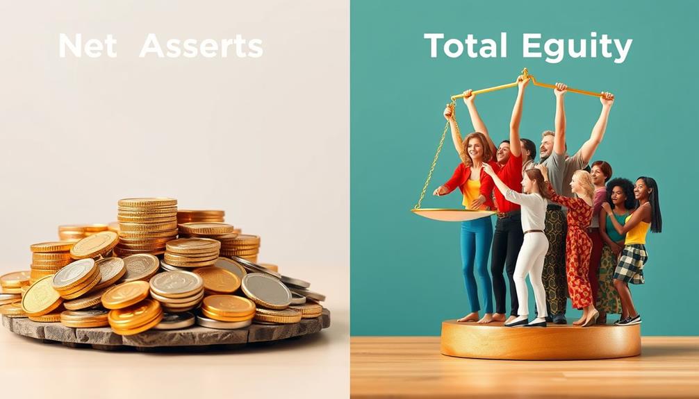 net assets versus equity comparison