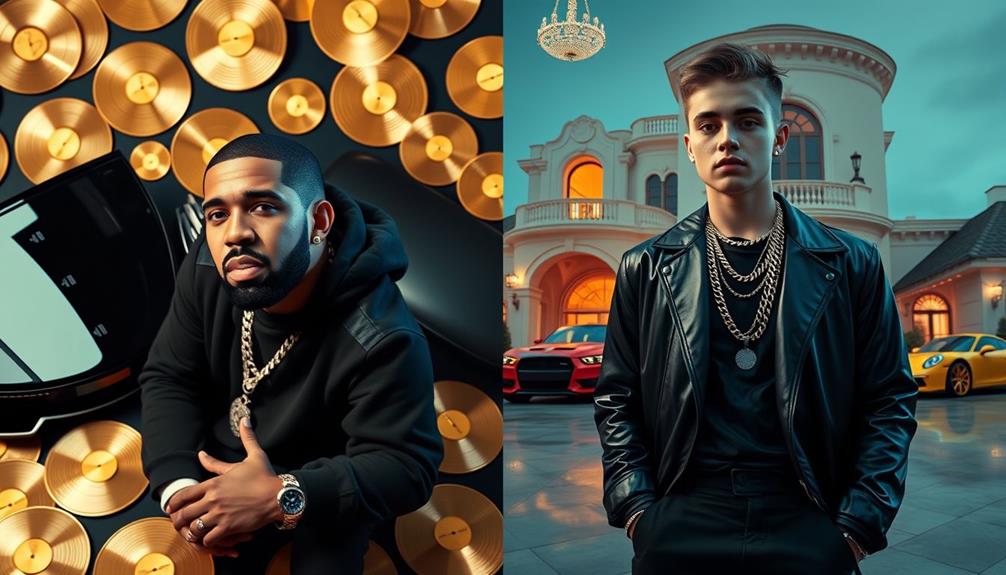 net worth comparison drake vs bieber