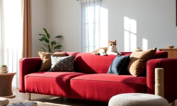 cat friendly sofa materials selection