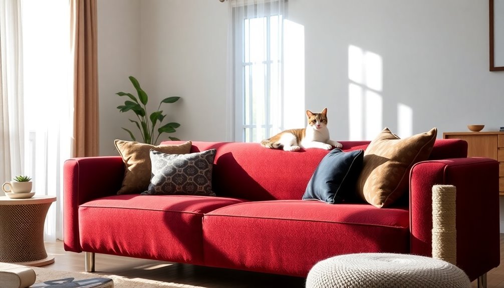 cat friendly sofa materials selection