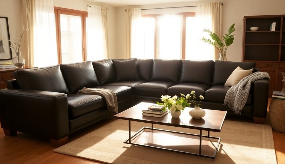 stylish leather sectional sofas