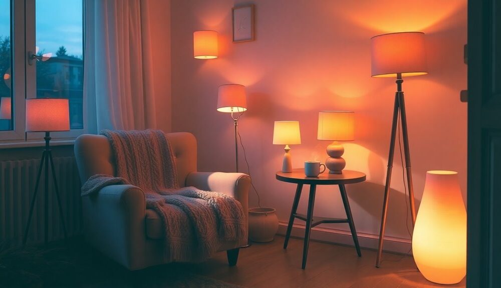 warm soothing sunset lamps