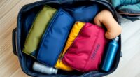 organized travel with packing cubes