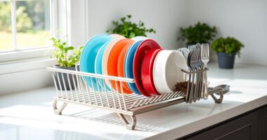 stylish kitchen dish organization