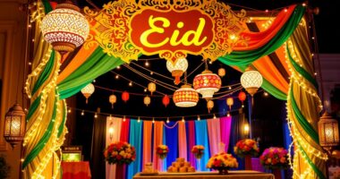 eid celebration decorative signs