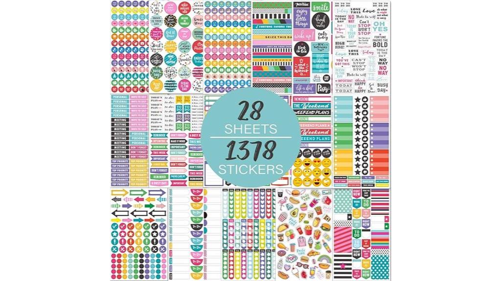 28 sheets 1378 stickers