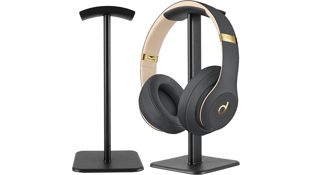 black headphone stand