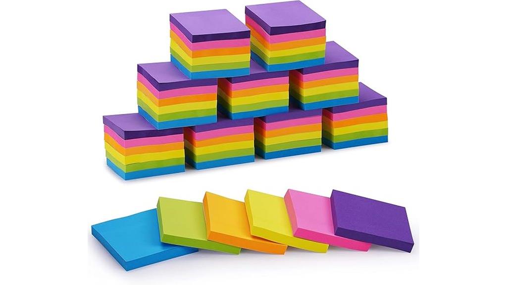 bright color sticky notes
