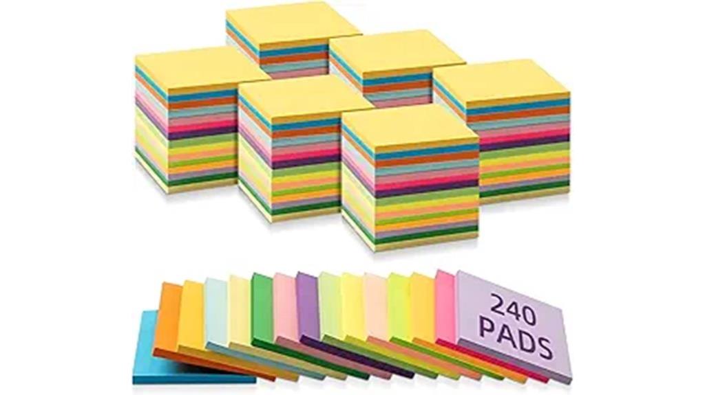 colorful 3x3 sticky notes