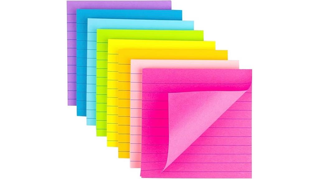 colorful 4x4 sticky notes