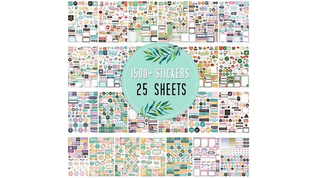 colorful monthly planner stickers