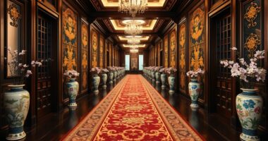 elegant palace hallway runners