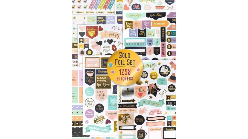 gold foil planner stickers