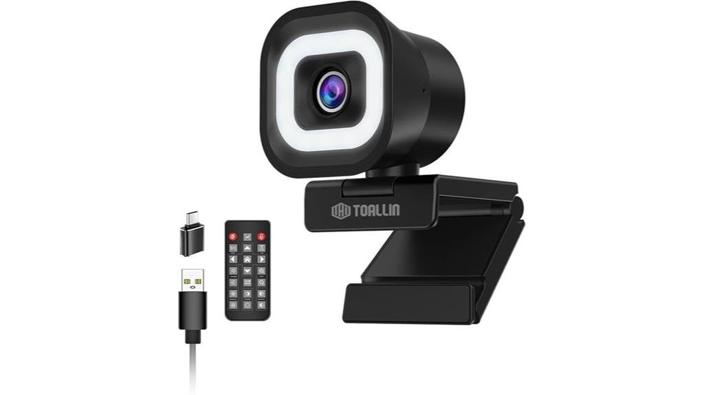 high resolution webcam with lighting