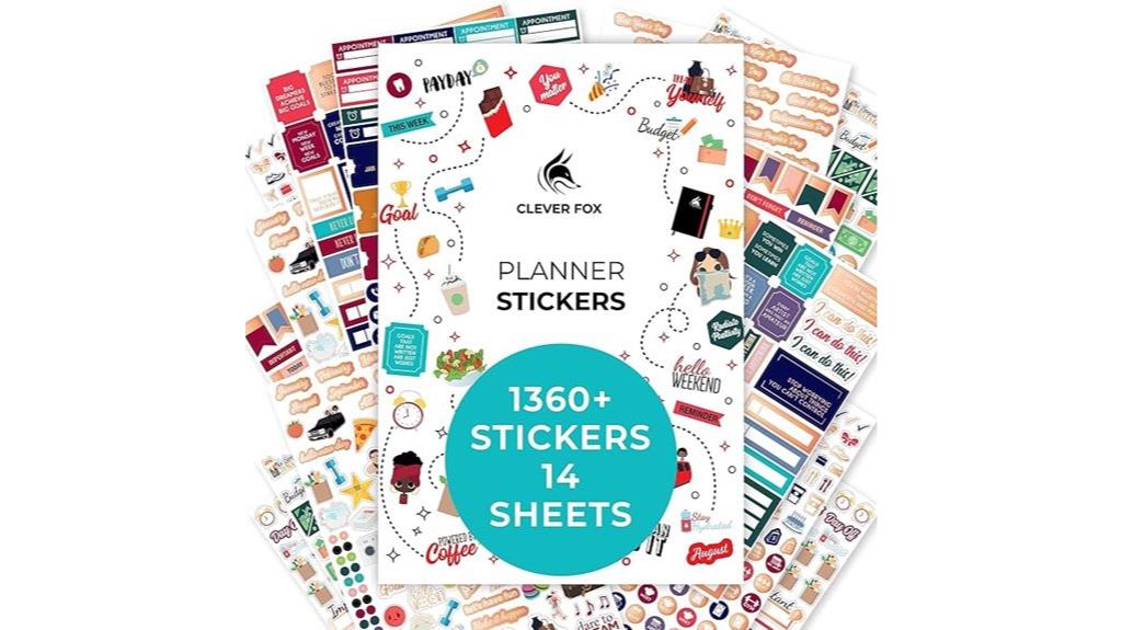 large sticker set clever fox