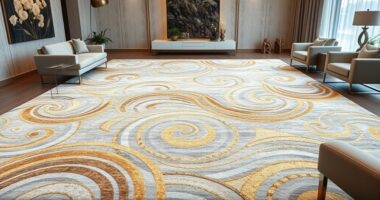 luxurious metallic silk rugs