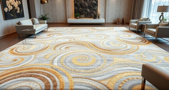 luxurious metallic silk rugs
