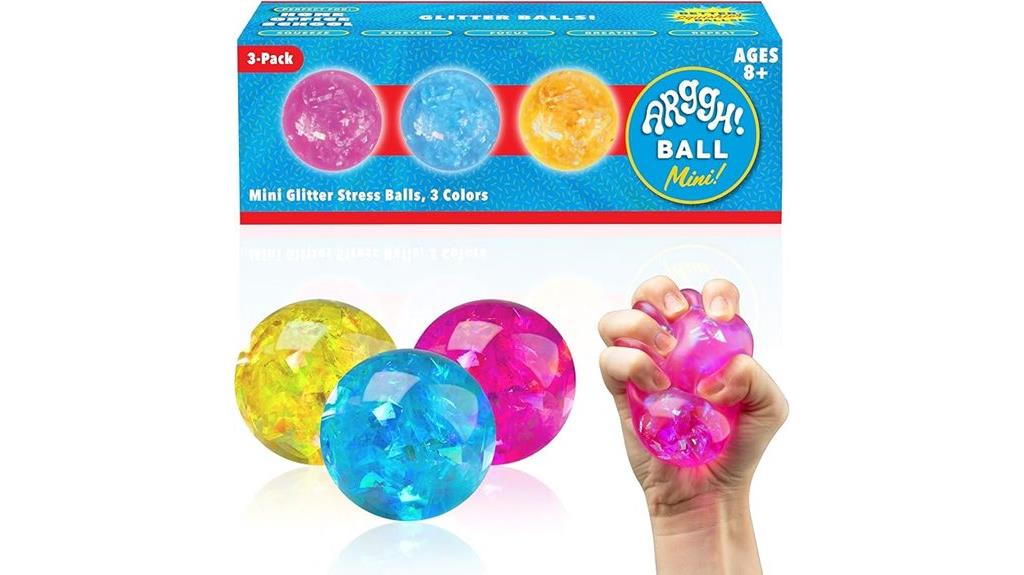 mini glitter stress balls