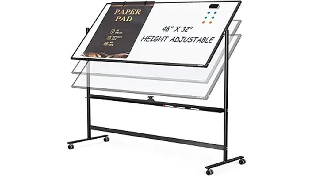 mobile whiteboard on wheels