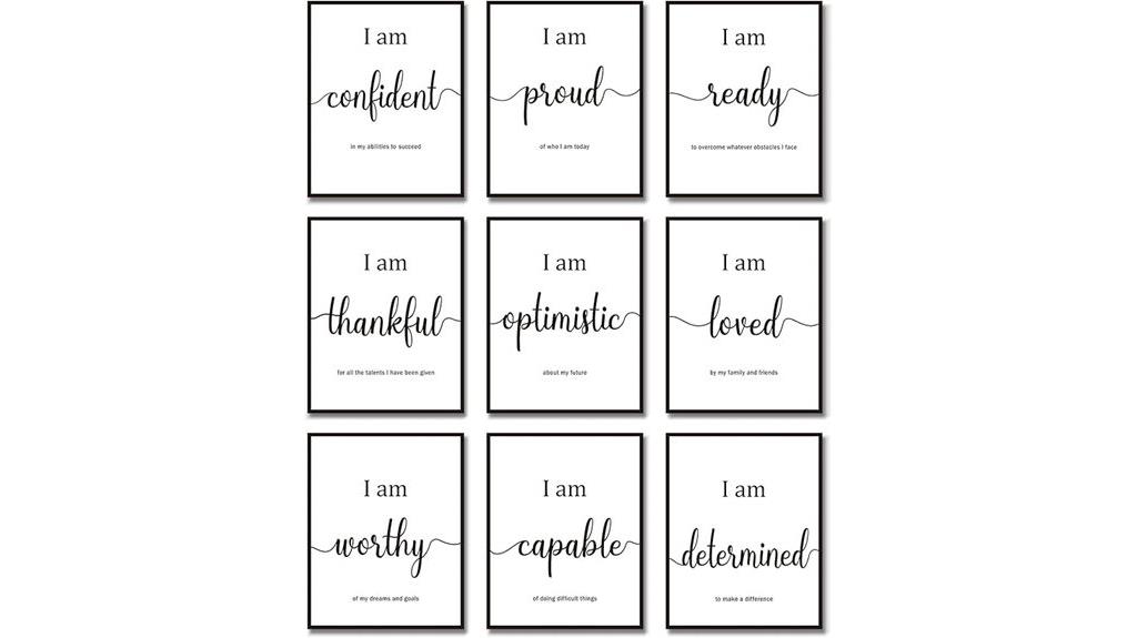 nine motivational wall art
