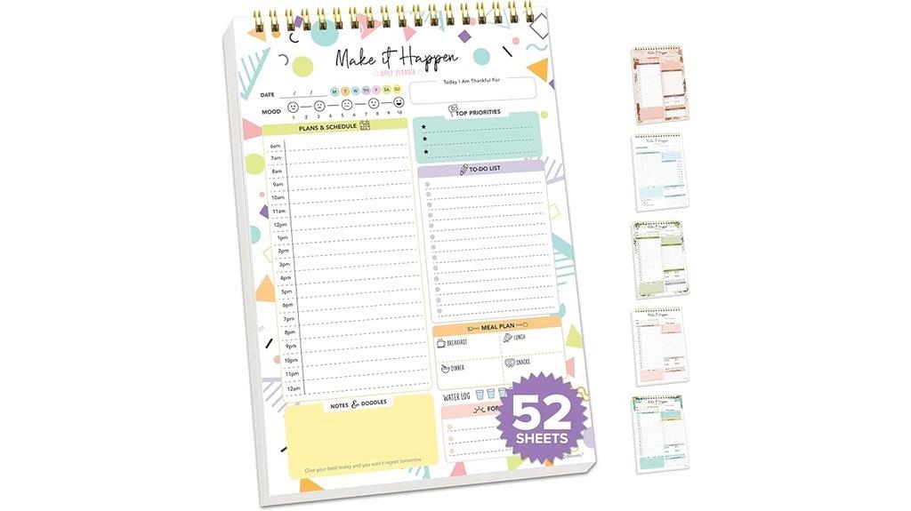 pastel daily planner pad