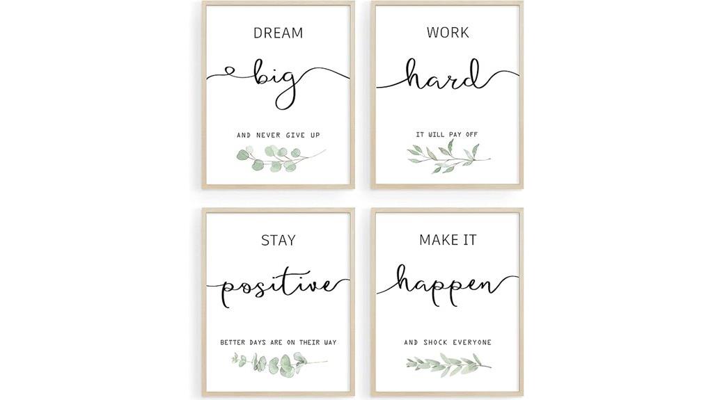 set of 4 inspirational wall art
