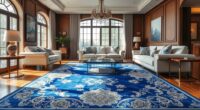 top yilong blue silk rugs