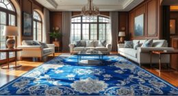 top yilong blue silk rugs