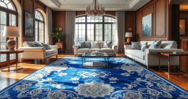 top yilong blue silk rugs