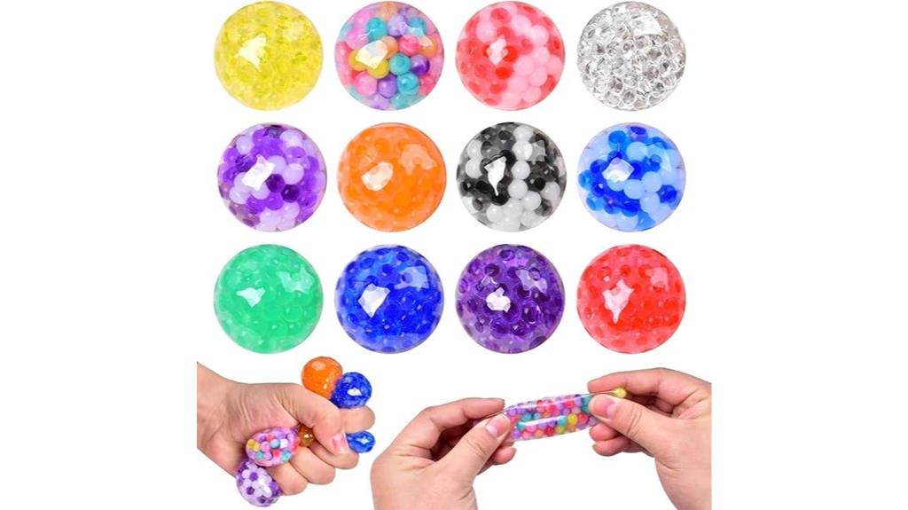 twelve stress relief balls