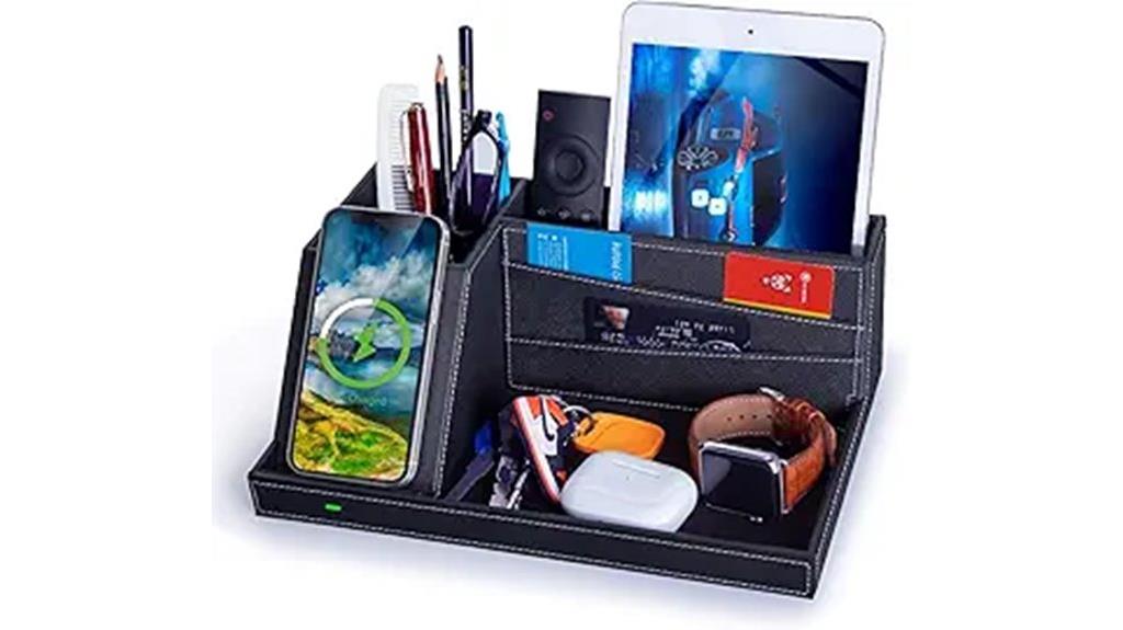 wireless charging desk organizer