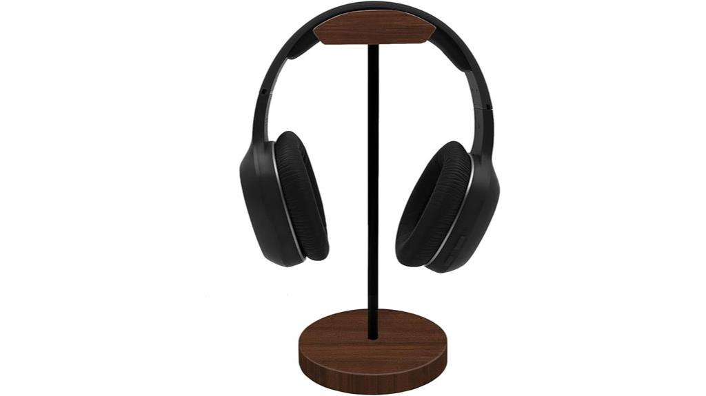 wooden metal headphone stand
