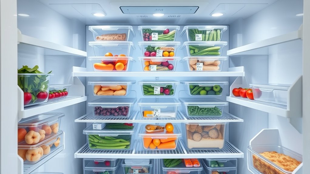 efficient vertical freezer organization