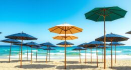 luxury stylish beach umbrellas