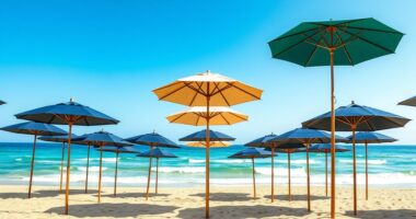 luxury stylish beach umbrellas