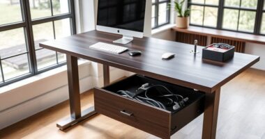 top adjustable desks with storage
