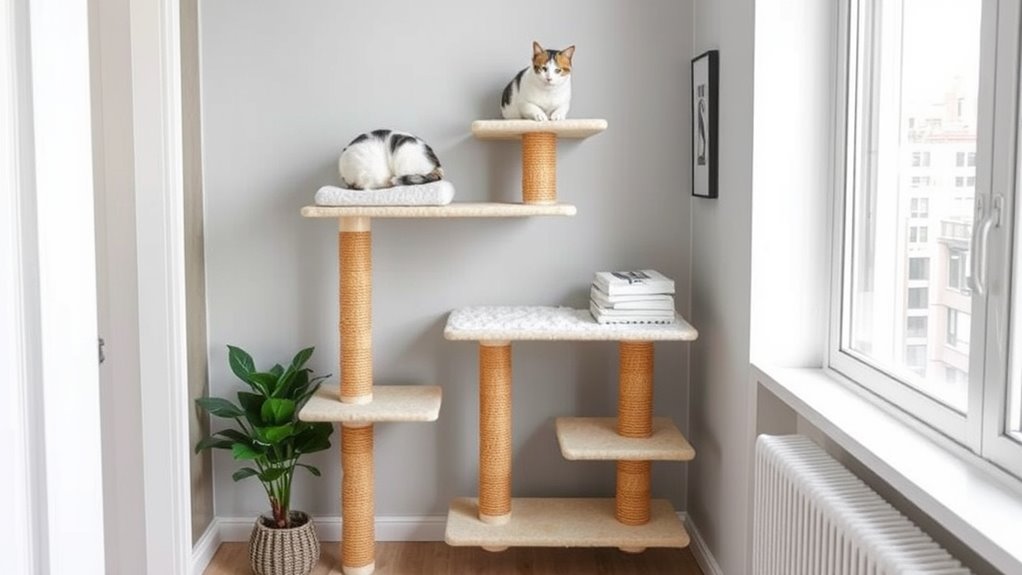 compact multi purpose cat tree