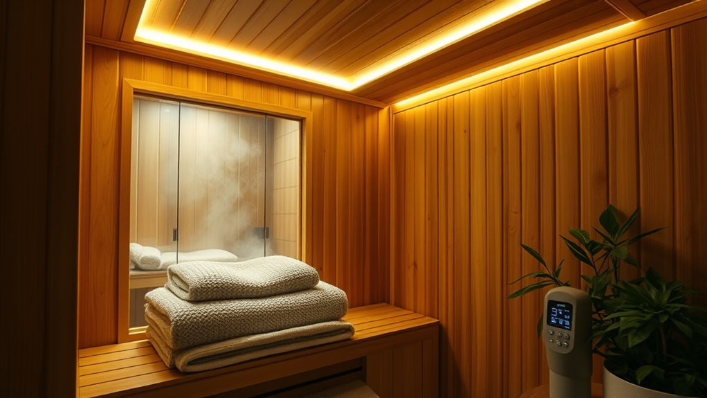 sauna size and features