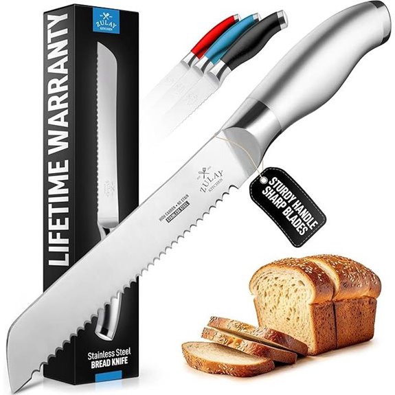 Zulay Bread Knife 13-Inch Stainless Steel Serrated Cutter