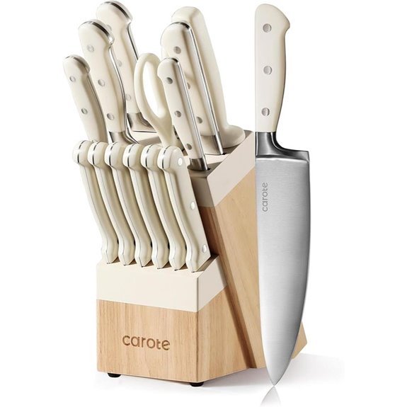 CAROTE 14-Piece Forged Stainless Steel Knife Set