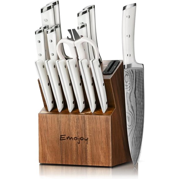 Emojoy 18-Piece Stainless Steel Kitchen Knife Set