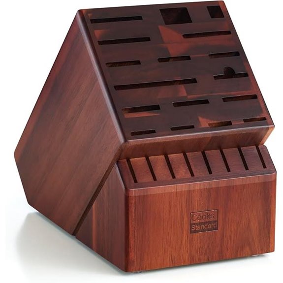 Cooks Standard Acacia Knife Block Holder (No Knives)