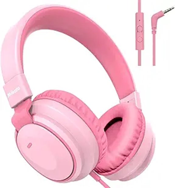 Kids' Volume-Limited Wired Over-Ear Headphones in Pink