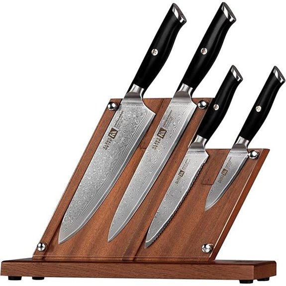 Klaus Meyer 5-Piece Damascus Knife Set with Block