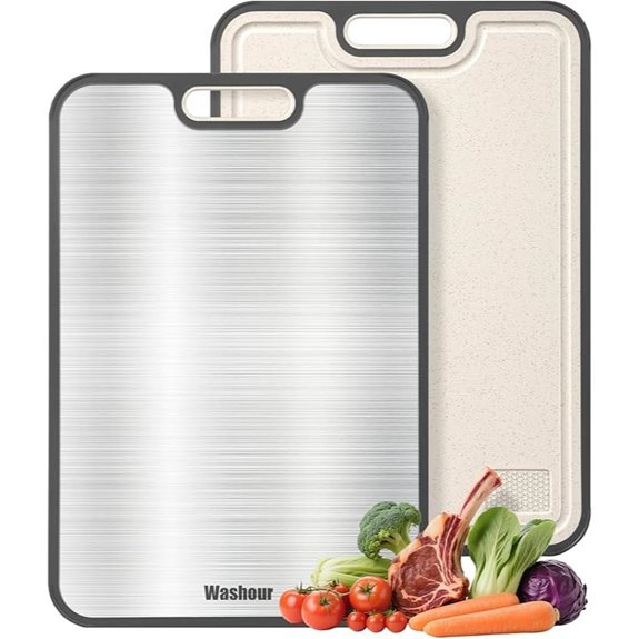 Titanium & Wheat Straw Double-Sided Cutting Board