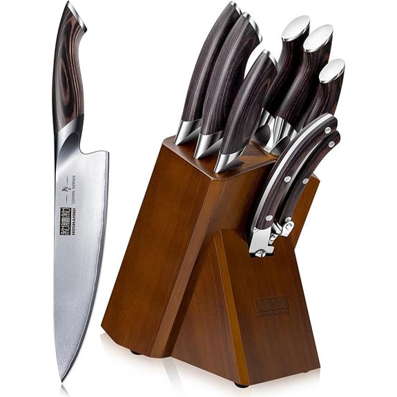 HOSHANHO 8-Piece Sharp Kitchen Knife Set with Block