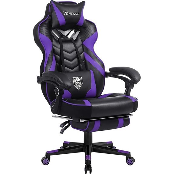 Vonesse Gaming Chair with Footrest and Lumbar Support